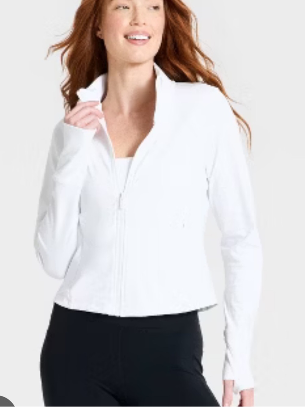 all in motion White Zip-Up Performance Jacket a